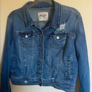 Mossimo medium blue denim jacket - distressed